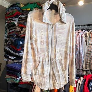 American Eagle Pink Camo Zip-Up Hoodie